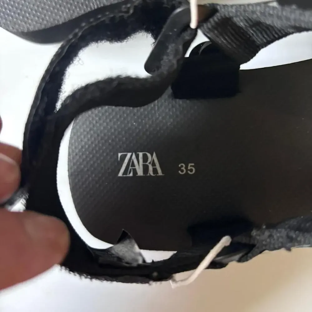 NWT Zara chunky silver sequins sandals - Picture 6 of 6